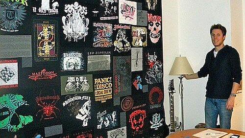 quilt hanging in office made by Too Cool T-shirt Quilts