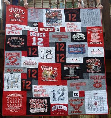 great looking tshirt quilt by Too Cool T-shirt Quilts