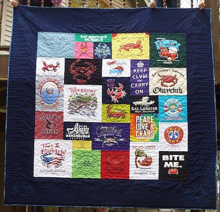 large border on a tshirt quilt