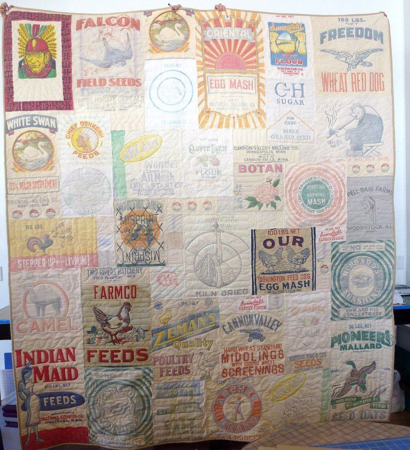 Antique Flour Sack Quilt hotsell