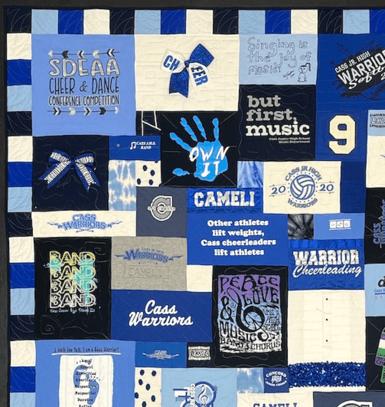 An example of a 4" pieced border on a Too Cool T-shirt Quilt