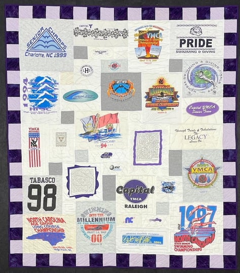 A swimmers T-shirt quilt purple