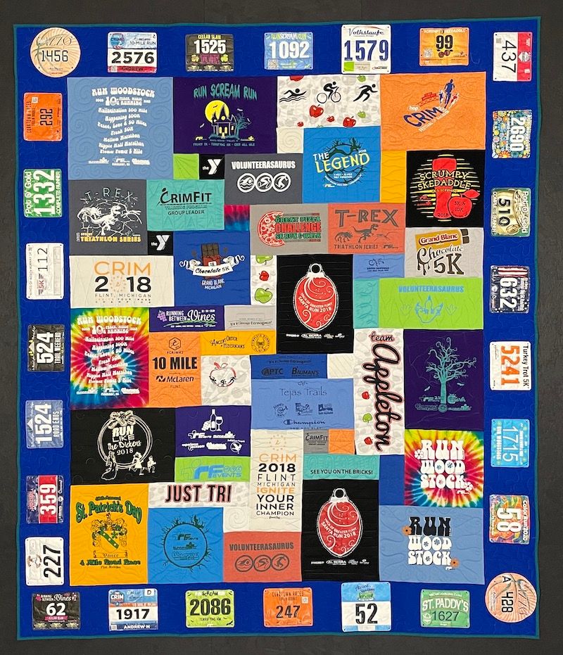 Racebibs in a Too Cool T-shirt Quilt