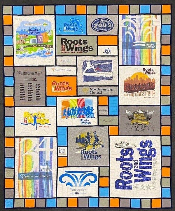Best of T-shirt quilt of 2020  Roots Stained Glass by Too Cool T-shirt Quilts