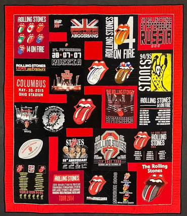 Best of T-shirt quilt of 2020 - Rolling Stones concert T-shirt Quilt by Too Cool T-shirt Quilts