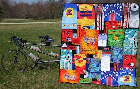 bicycle jersey quilt by Too Cool T-shirt Quilts