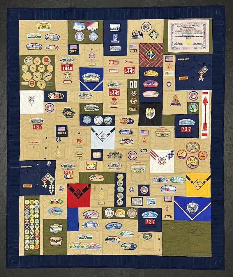 Boy scout Quilt by Too Cool T-shirt Quilts