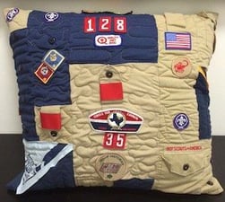 Boy scout pillow front by Too Cool T-shirt Quilts