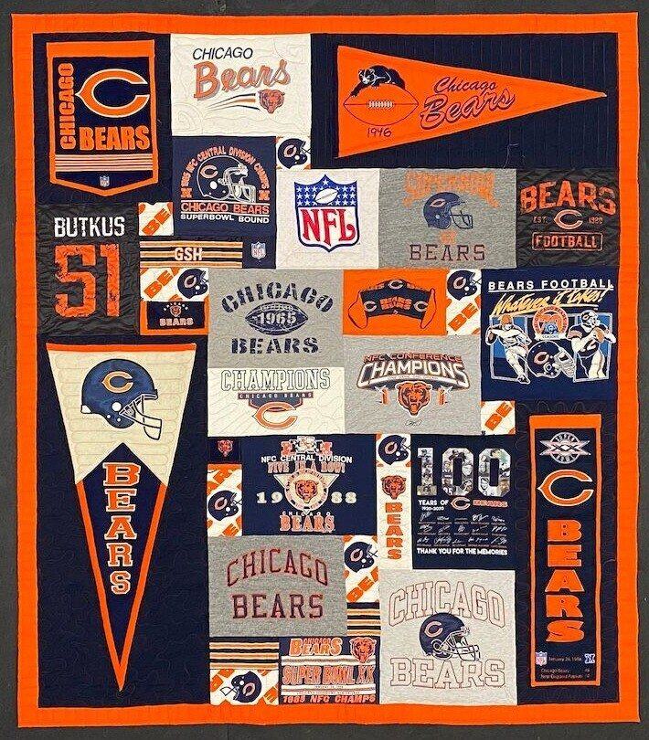 Chicago Bears T-shirt quilt by Too Cool T-shirt quilts