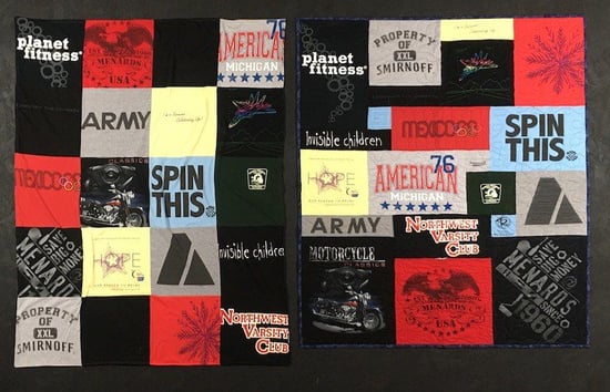 Compare a traditional  T-shirt blanket to a too cool T-shirt quilt