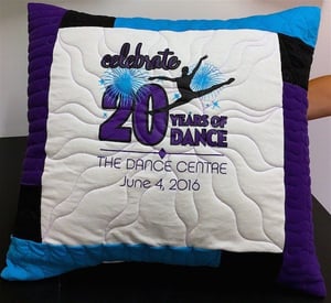 Dance T-shirt pillow  by Too Cool T-shirt Quilts