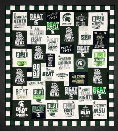 Michigan State University T-shirt quilt by Too Cool T-shirt quilt