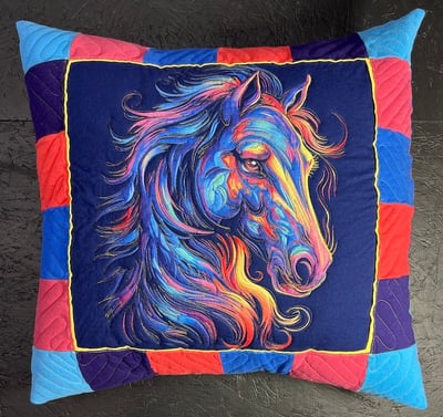 Horsey Pillow by Too Cool T-shirt Quilts