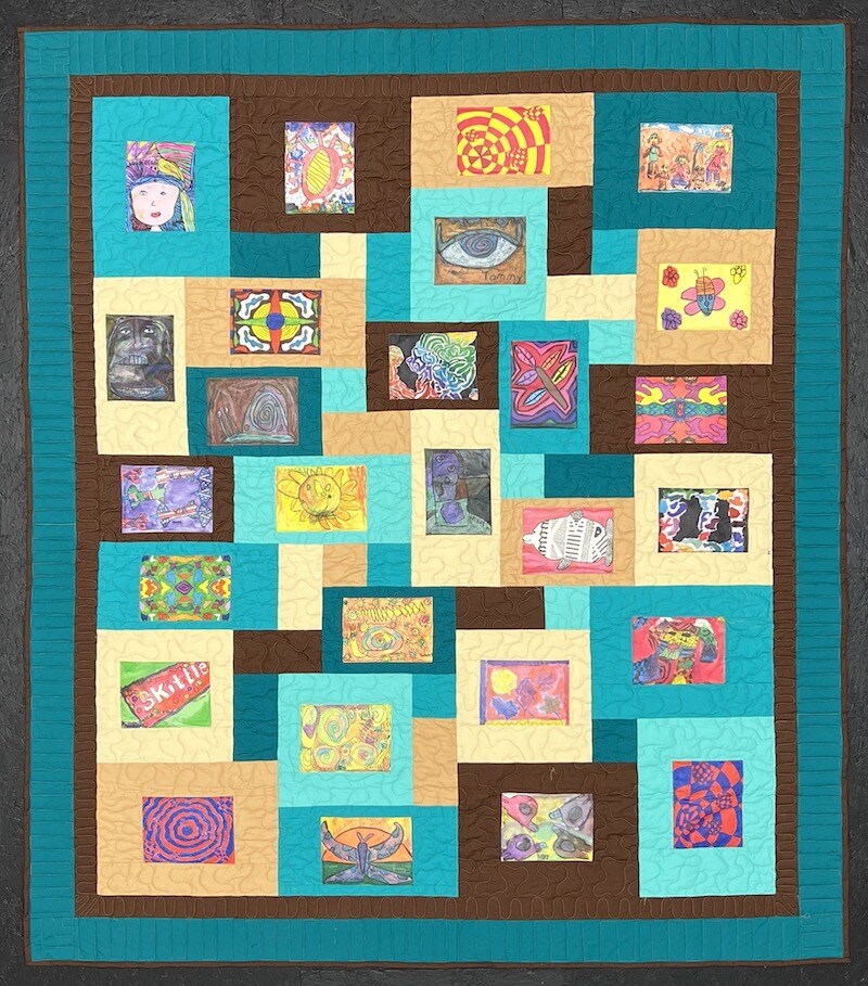 Kids artwork by year in a Too Cool T-shirt Quilt