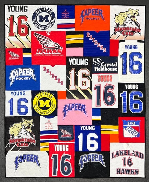 Hockey Jersey quilt by Too Cool T-shirt Quilt