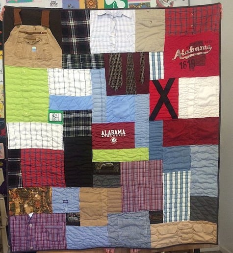 Memorial Quilt made from clothing by Too Cool T-shirt Quilts