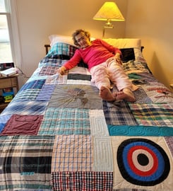 Mom on hubands memory quilt-1