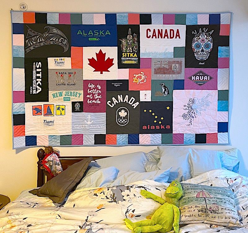 Quilt over bed