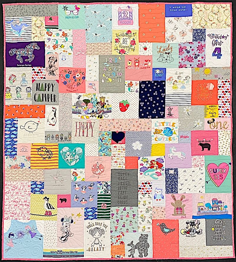 Simple girls baby clothes quilt