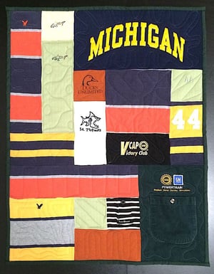 Small memorial quilt by Too Cool T-shirt Quilts