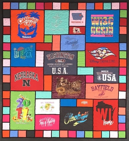 Stained glass T-shirt quilt by Too Cool T-shirt quilts