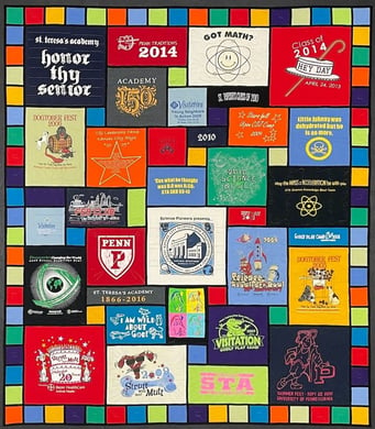 Stained-glass T-shirt quilt by Too Cool T-shirt Quilts