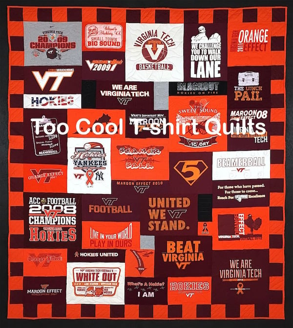 Examples T-shirt Quilts Made with Different Size Blocks