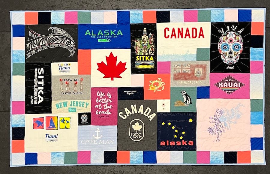 travel quilt by Too Cool T-shirt Quilts