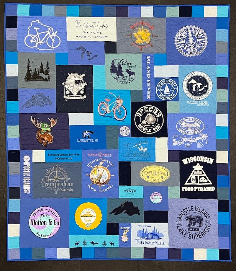 all blue T-shirt Quilt by Too Cool T-shirt Quilts