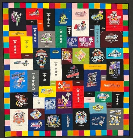 awesome run disney T-shirt quilt by Too Cool T-shirt Quilts