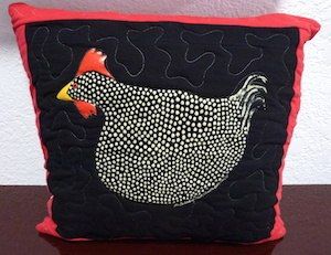 chicken Pillow by Too Cool T-shirt Quilts