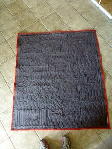 photo of quilt taken on the floor
