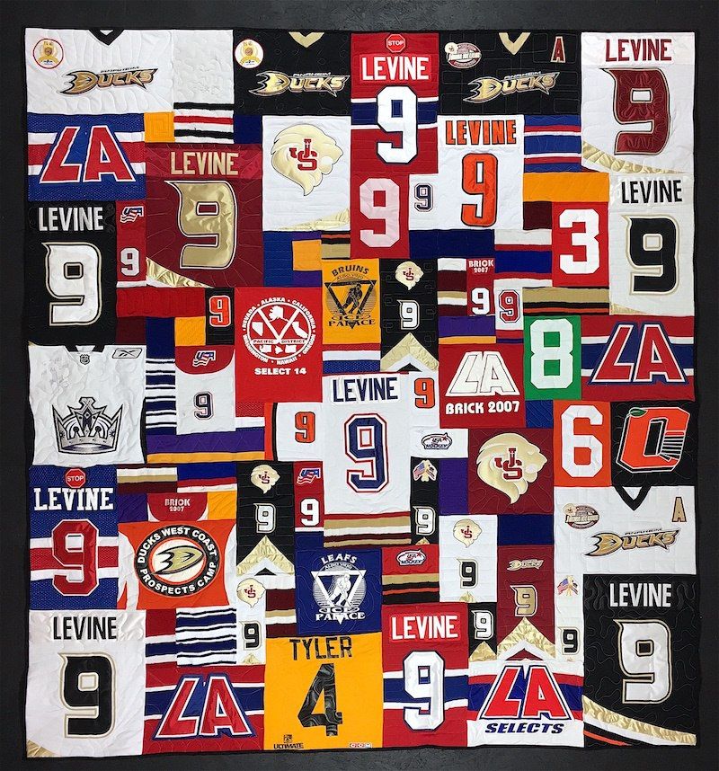 hockey quilt by Too Cool T-shirt Quilts