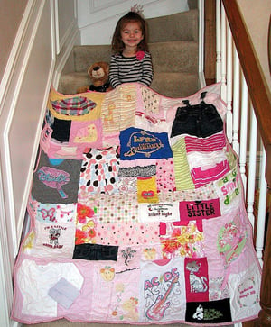 Baby Clothes quilt by Too Cool T-shirt Quilts