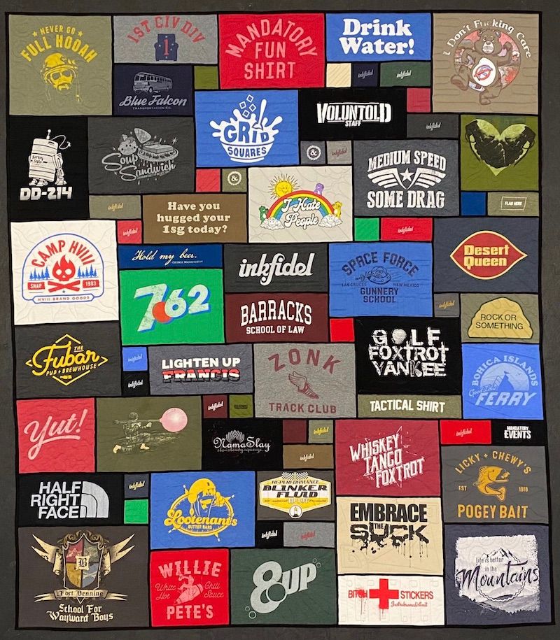 stained glass t shirt quilt