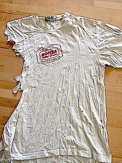 shirts with holes can still be used in your Too Cool T-shirt Quilts