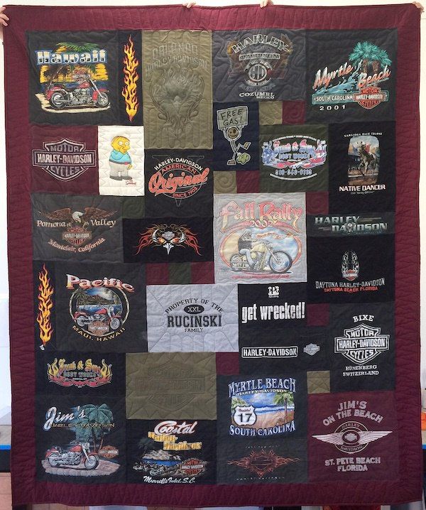 Photographs of Harley Davidson T-shirt Quilts